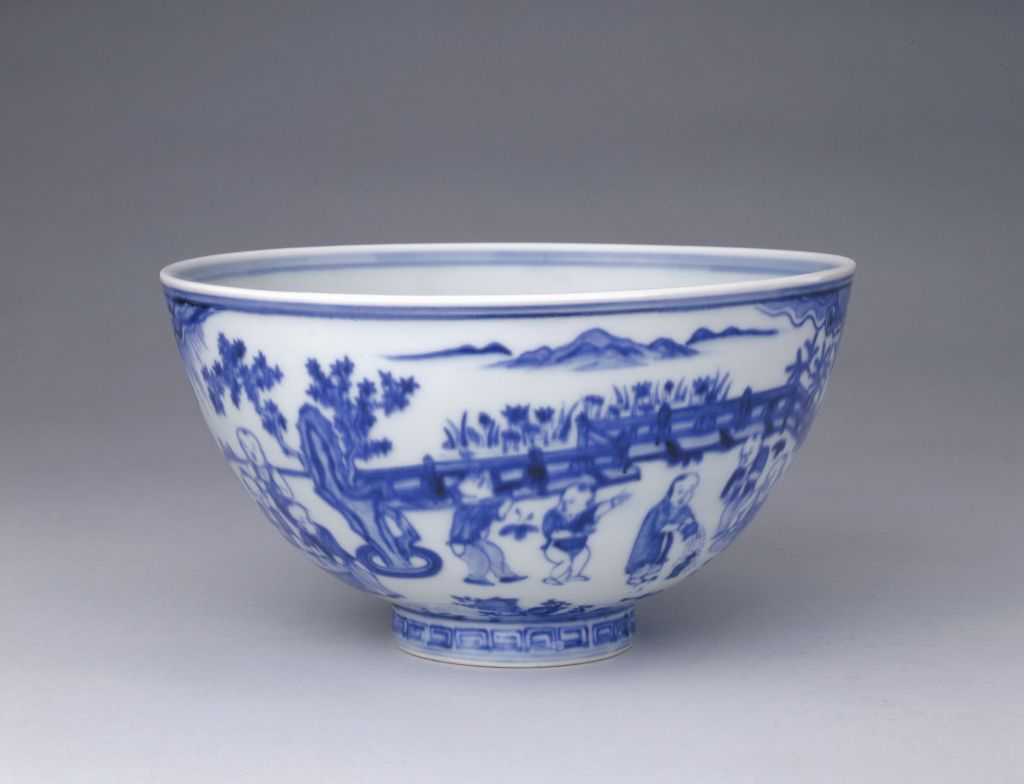 图片[1]-Blue and white baby bowl-China Archive